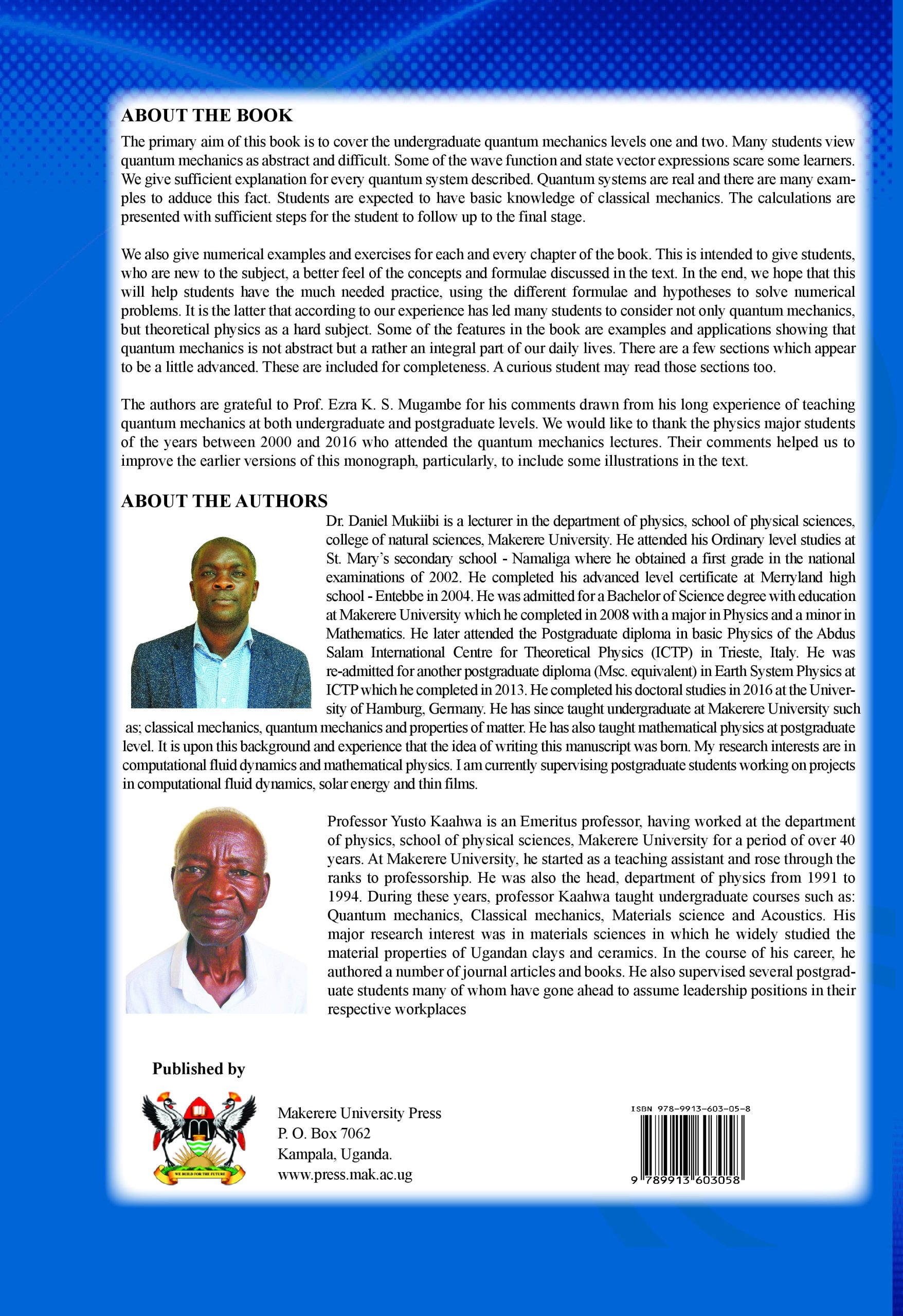 FINAL COVER Quantum Mechanics by Dan Mukiibi1 FINAL COVER Quantum Mechanics by Dan Mukiibi1